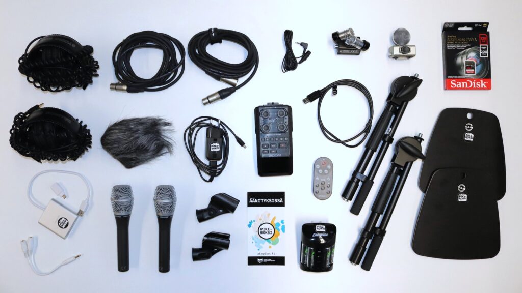 Äänitykseen tarvittavia laitteita